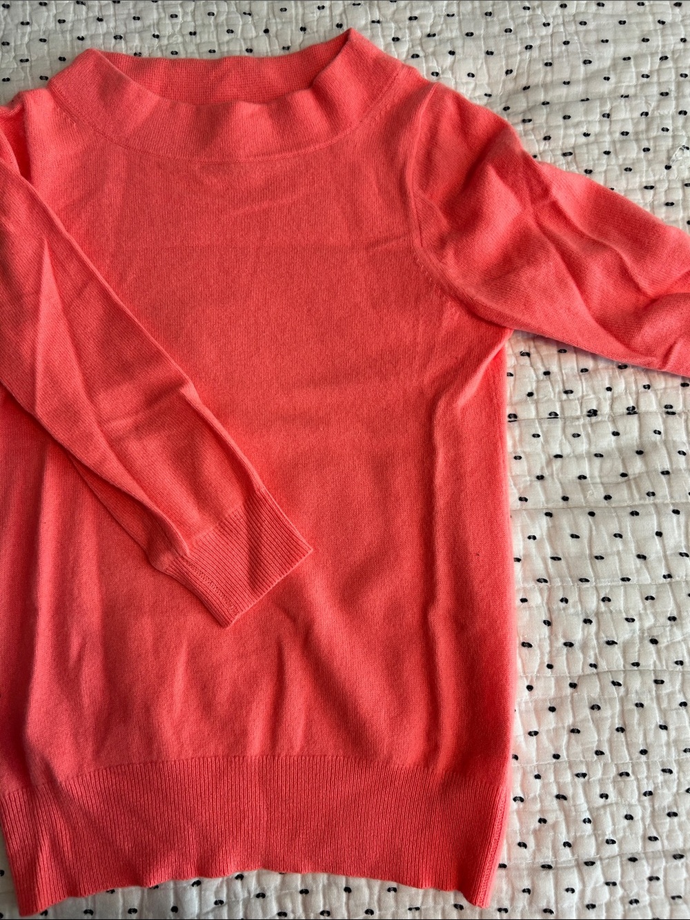 J. Crew Coral Mockneck Cashmere Sweater